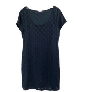 Isaac Mizrahi Navy Lace Dress Size XL Short Sleeve